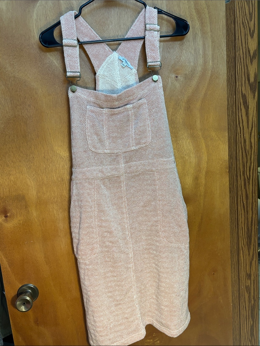 Polagram Pink Herringbone Overall Jumper Dress